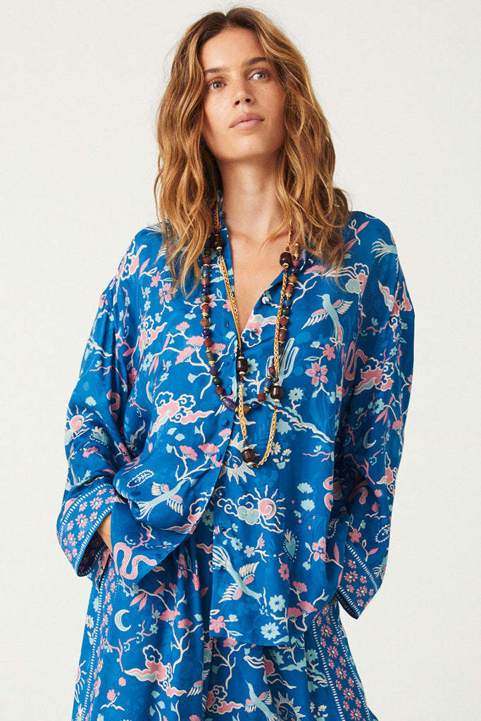 Spell Desert Bandita Shirt in Cobalt